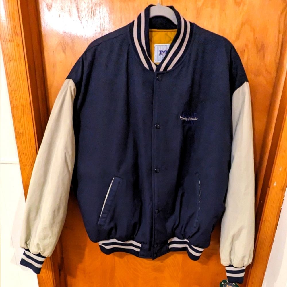 MV Sport Varsity baseball style quilted jacket
